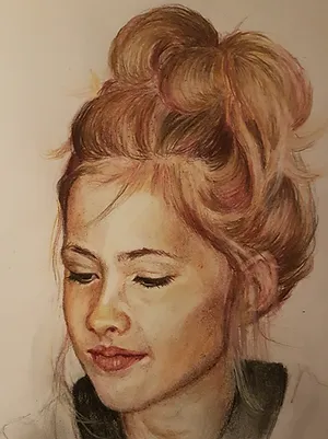 portraits fillette crayon de couleur