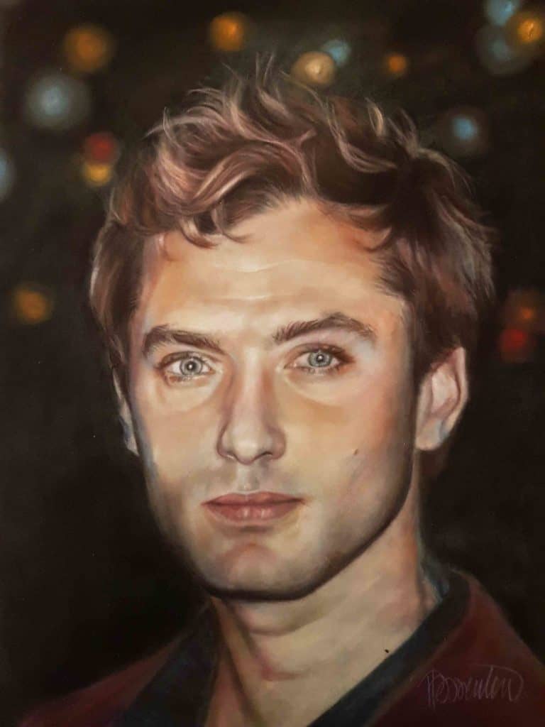 Portraits homme Jude Law au pastel