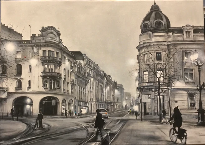 Reims peinture à l'huile place Myrron Herrick