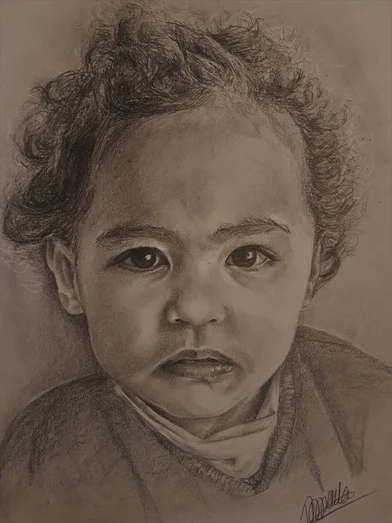 portrait crayon petite fille