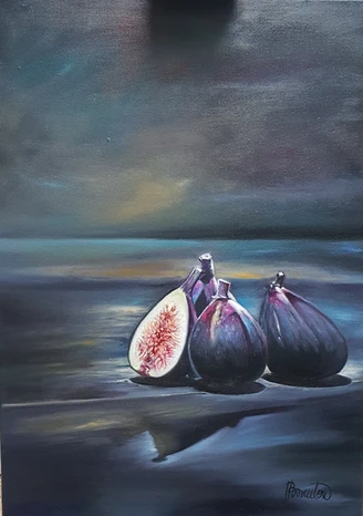 peinture nature morte figues