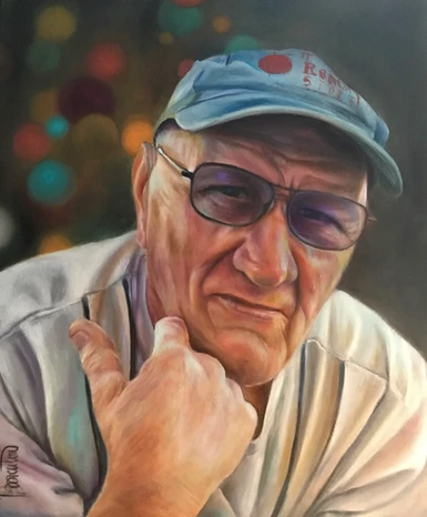 Portrait huile défunt