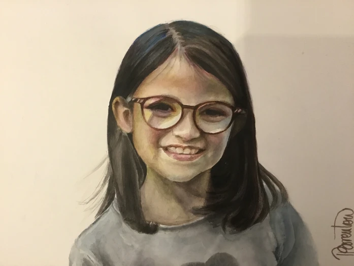 portrait aquarelle petite fille