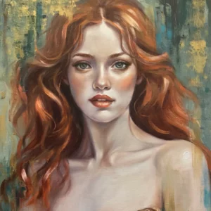 Firemane peinture femme rousse sensuelle