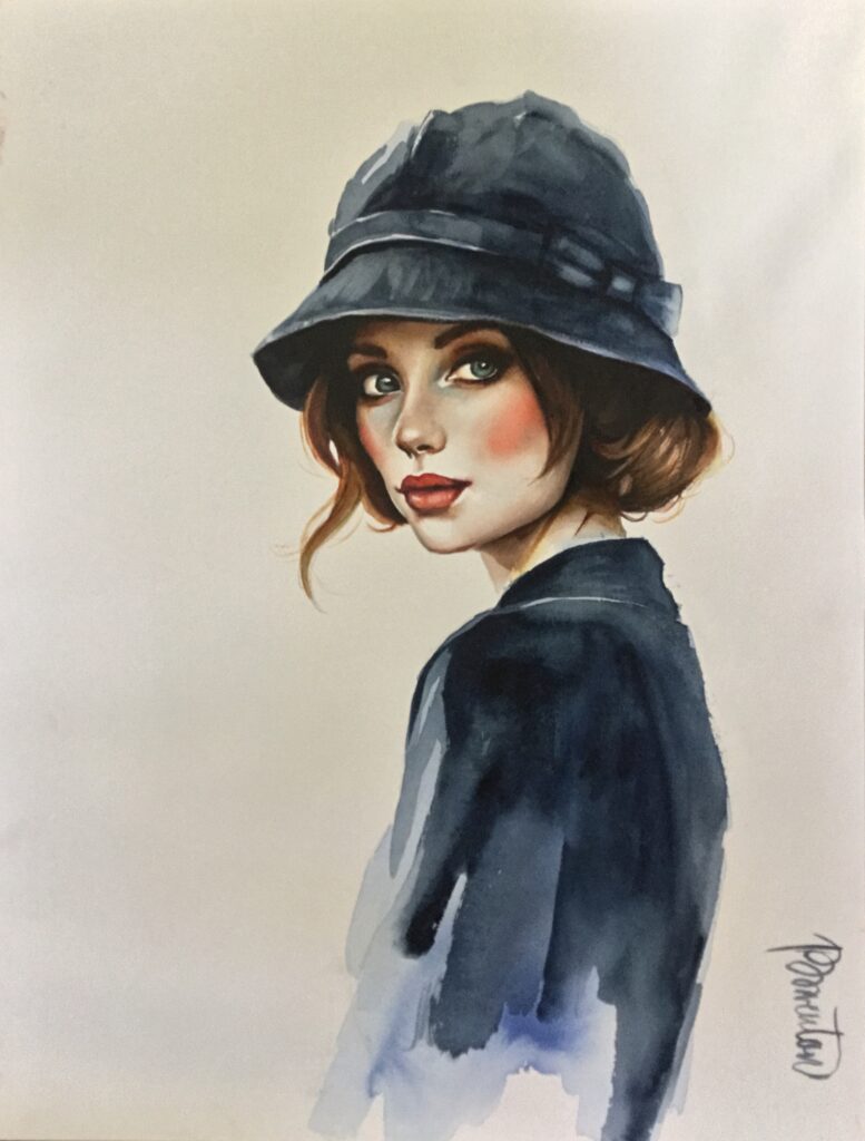 Peinture aquarelle années folles